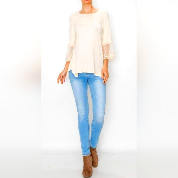 ✨️NWT✨️ ORIGAMI by Vivian - Cream Lace & Crochet - Picture 13 of 15